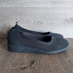 Women's Skechers Cleo Flex Wedge Flipside Ballet Flat - Black - Size 9
